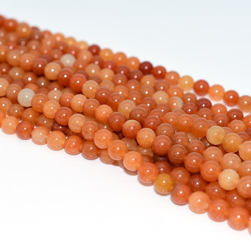Red Aventurine Beads natural gemstone strand for jewelry making