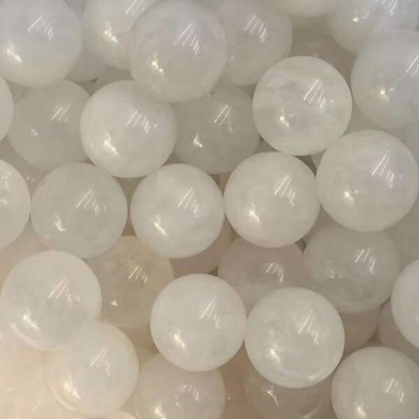 Rock Crystal 20mm Gemstone Balls — Clear Rock Crystal gemstone balls, 20mm transparent quartz spheres.