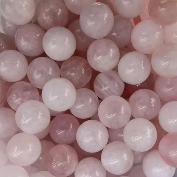 Rose Quartz 20mm Gemstone Balls — Rose Quartz gemstone balls, 20mm soft pink love crystal spheres.