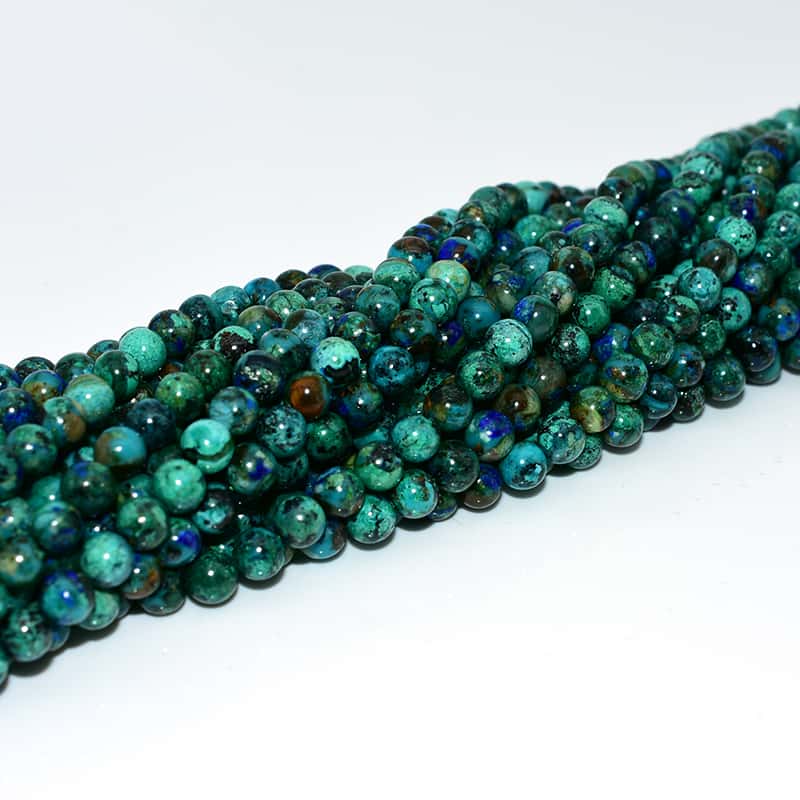 Azurite Beads shown from different angles for detail display