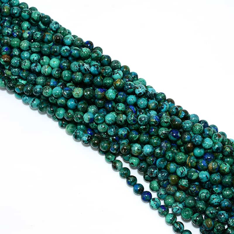 Top view of Azurite Beads showing color and pattern
