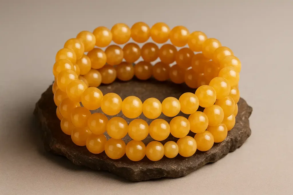 Honey calcite bracelet for daily wear to enjoy honey calcite meaning and benefits