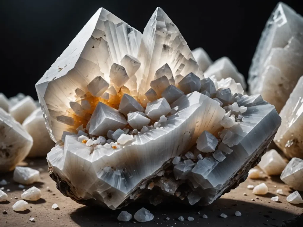 Raw white calcite crystal pieces representing White Calcite Crystal Meaning in natural form