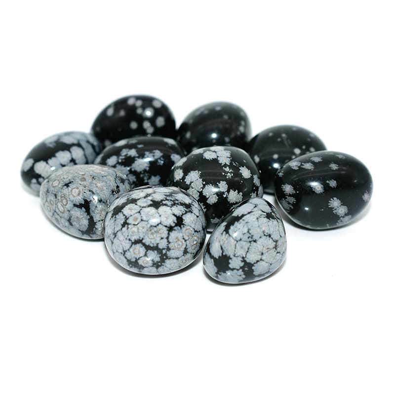 Snowflake Obsidian Tumbled Stone close-up different angle