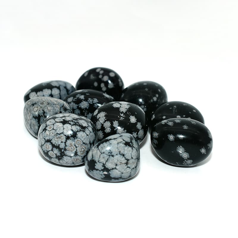 Snowflake Obsidian Tumbled Stone third angle for wholesale detail