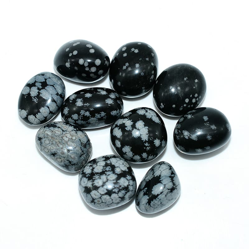Snowflake Obsidian Tumbled Stone top angle view