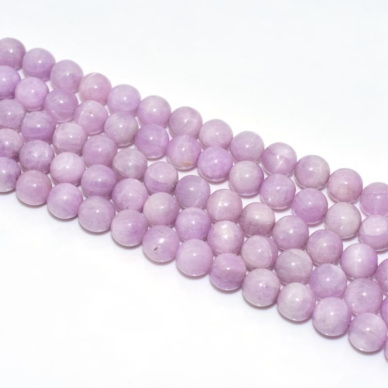 8mm Kunzite Beads in soft lilac tones for jewelry making