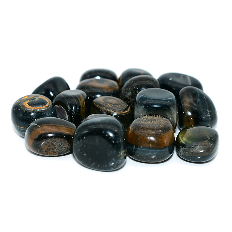 Blue Tigers Eye Tumbled stone group photo for wholesale product listing