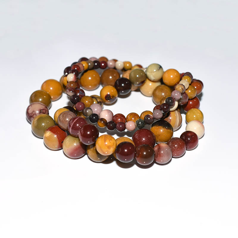 Mookaite Jasper Bracelet assortment with mixed sizes and natural color range