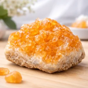 Orange Calcite Benefits rough stone specimen, natural orange calcite crystal for décor, bundles, and wholesale orders