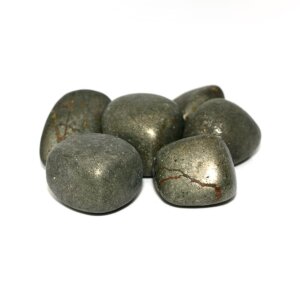 Tumbled Pyrite close-up details with metallic luster and surface variation