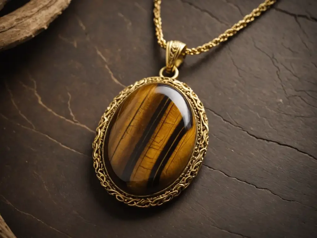 Tiger Eye pendant necklace featuring cat’s-eye shimmer and Tiger Eye Stone Meaning